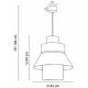 Suspension Singapour ML Market Set Luminaire Moderne en Cannage Naturel et Lin Lavé Couleur Gris Clair et Nude 42x42x194cm