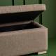 Banc Coffre Vatican Signature Coffre de Rangement Assise d'Appoint en Bois et Tissu Couleur Taupe 39x44x140cm