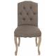 Chaise L'Arlésienne Signature Assise de Table de Charme Siège en Chêne Naturel et Tissu Couleur Taupe 52x64x100cm