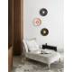 Applique Singapour Market Set Luminaire Moderne en Cannage Naturel et Lin Lavé Couleur Blanc et Anthracite 40x40x40cm