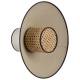 Applique Singapour Market Set Luminaire Moderne en Cannage Naturel et Lin Lavé Couleur Nude et Gris Clair 40x40x40cm