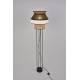Lampadaire Singapour Market Set Luminaire Moderne Métal Noir Cannage Naturel et Lin Lavé Multicolore 40x40x158cm