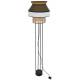 Lampadaire Singapour Market Set Luminaire Moderne Métal Noir Cannage Naturel et Lin Lavé Multicolore 40x40x158cm