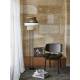 Lampadaire Singapour Market Set Luminaire Moderne Métal Noir Cannage Naturel et Lin Lavé Multicolore 40x40x158cm