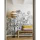 Lampadaire Singapour Market Set Luminaire Moderne Métal Noir Cannage Naturel et Lin Lavé Couleur Nude et Gris Clair 40x40x157cm
