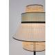 Lampadaire Extérieur Singapour Market Set Luminaire Métal Noir Cannage Naturel et Textile Couleur Sable et Algues 55x55x187cm