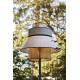 Lampadaire Extérieur Singapour Market Set Luminaire Métal Noir Cannage Naturel et Textile Couleur Sable et Algues 55x55x187cm