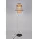 Lampadaire Extérieur Singapour Market Set Luminaire Métal Noir Cannage Naturel et Textile Couleur Sable et Miel 55x55x187cm