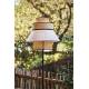 Lampadaire Extérieur Singapour Market Set Luminaire Métal Noir Cannage Naturel et Textile Couleur Sable et Miel 55x55x187cm