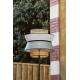 Lampadaire Extérieur Singapour Market Set Luminaire Métal Noir Cannage Naturel et Lin Lavé Couleur Sable et Algues 55x55x189cm