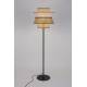 Lampadaire Extérieur Singapour Market Set Luminaire Métal Noir Cannage Naturel et Textile Couleur Sable et Miel 55x55x189cm