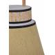 Lampe Portative Extérieur Singapour Market Set en Polypropylène Textile et Bois Couleur Miel Blanc et Noir 21,5x21,5x32,5cm