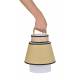 Lampe Portative Extérieur Singapour Market Set en Polypropylène Textile et Bois Couleur Miel Blanc et Noir 21,5x21,5x32,5cm
