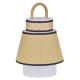 Lampe Portative Extérieur Singapour Market Set en Polypropylène Textile et Bois Couleur Miel Blanc et Noir 21,5x21,5x32,5cm
