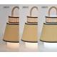 Lampe Portative Extérieur Singapour Market Set en Polypropylène Textile et Bois Couleur Miel Blanc et Noir 21,5x21,5x32,5cm