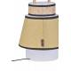 Lampe Portative Extérieur Singapour Market Set en Polypropylène Textile et Bois Couleur Miel Blanc et Noir 21,5x21,5x32,5cm