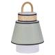 Lampe Portative Extérieur Singapour Market Set en Polypropylène Textile et Bois Couleur Algue Blanc et Noir 21,5x21,5x32,5cm