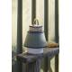 Lampe Portative Extérieur Singapour Market Set en Polypropylène Textile et Bois Couleur Algue Blanc et Noir 21,5x21,5x32,5cm
