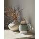 Lampe Portative Extérieur Singapour Market Set en Polypropylène Textile et Bois Couleur Algue Blanc et Noir 21,5x21,5x32,5cm