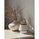 Lampe Portative Extérieur Singapour Market Set en Polypropylène Textile et Bois Couleur Sable Blanc et Noir 21,5x21,5x32,5cm
