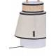 Lampe Portative Extérieur Singapour Market Set en Polypropylène Textile et Bois Couleur Sable Blanc et Noir 21,5x21,5x32,5cm