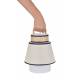 Lampe Portative Extérieur Singapour Market Set en Polypropylène Textile et Bois Couleur Sable Blanc et Noir 21,5x21,5x32,5cm