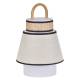 Lampe Portative Extérieur Singapour Market Set en Polypropylène Textile et Bois Couleur Sable Blanc et Noir 21,5x21,5x32,5cm