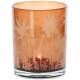 Photophore Hydrochore Athezza Porte Bougie Bougeoir Moderne Motifs Savane en Verre Orange 10x10x12,5cm