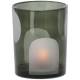 Photophore Polka Athezza Porte Bougie Bougeoir Moderne Motifs Ronds Blanc en Verre Vert 10x10x12,5cm