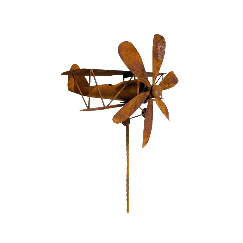 Girouette sur Pic avec 4 Points Cardinaux Motif Coq sur une Flèche en Acier  Oxydé 54x82,5x160cm - L'Héritier du Temps