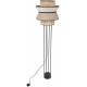 Lampadaire Singapour Market Set Luminaire Moderne Métal Noir Cannage Naturel et Lin Lavé Couleur Nude et Gris Clair 40x40x157cm