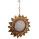Mangeoire à Suspendre Forme de Tournesol Support Boules de Graines pour Oiseaux en Métal Oxydé 8x33x53cm