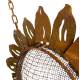 Mangeoire à Suspendre Forme de Tournesol Support Boules de Graines pour Oiseaux en Métal Oxydé 8x33x53cm