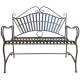 Banc 2 Places Banquette de Jardin Fauteuil 2 Personnes en Métal Patiné Marron 50x103x115cm