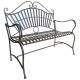 Banc 2 Places Banquette de Jardin Fauteuil 2 Personnes en Métal Patiné Marron 50x103x115cm