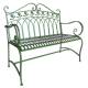 Banc 2 Places Hortense Banquette de Jardin Fauteuil 2 Personnes en Métal Patiné Vert 48x97,5x113cm