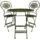 Salon de Jardin Margot Salon de Thé Bistrot 1 Table 2 Chaises Pliables en Fonte Vert