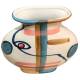 Vase Fine Décoration à Poser Originale Soliflore Moderne en Grès Multicolore 6,5x27x30cm