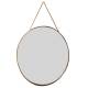 Miroir Mural avec Chaînette Glace à Suspendre de Forme Ronde Déco Murale en Métal Doré 0,2x35x35cm
