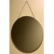 Miroir Mural avec Chaînette Glace à Suspendre de Forme Ronde Déco Murale en Métal Doré 0,2x35x35cm