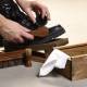 Kit d'Entretien Chaussures Coffret à Cirage Pinceau Brosse Chausse-Pied et Chiffon en Bois, Crins de Cheval, Cire et Coton