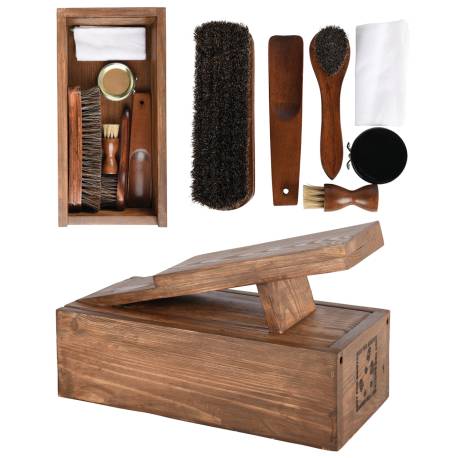 Ensemble ancien de brosse en soie naturelle, Chausse-pied et lime en métal argenté - Collection