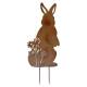 Lapin à Piquer en extérieur ou intérieur Décoration de Jardin Ombre Silhouette en Métal Marron 0,2x30x76cm