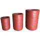 Lot de 3 Jardinières Bac à Plantation Pot de Fleurs Cache-Pot en Résine Rouge Motif Vagues 3 Tailles