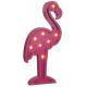 Flamant Rose Lumineux à Piles Décoration à Poser Lampe Led en Plastique Rose 3,5x6,4x34,5cm