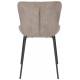 Lot de 2 Chaises Junzo Woody Assises de Table Modernes Duo de Sièges en Métal Noir et Velours Gris 48x56x81,5cm
