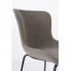 Lot de 2 Chaises Junzo Woody Assises de Table Modernes Duo de Sièges en Métal Noir et Velours Gris 48x56x81,5cm