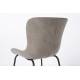 Lot de 2 Chaises Junzo Woody Assises de Table Modernes Duo de Sièges en Métal Noir et Velours Gris 48x56x81,5cm