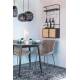 Lot de 2 Chaises Junzo Woody Assises de Table Modernes Duo de Sièges en Métal Noir et Velours Gris 48x56x81,5cm