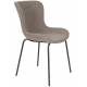 Lot de 2 Chaises Junzo Woody Assises de Table Modernes Duo de Sièges en Métal Noir et Velours Gris 48x56x81,5cm